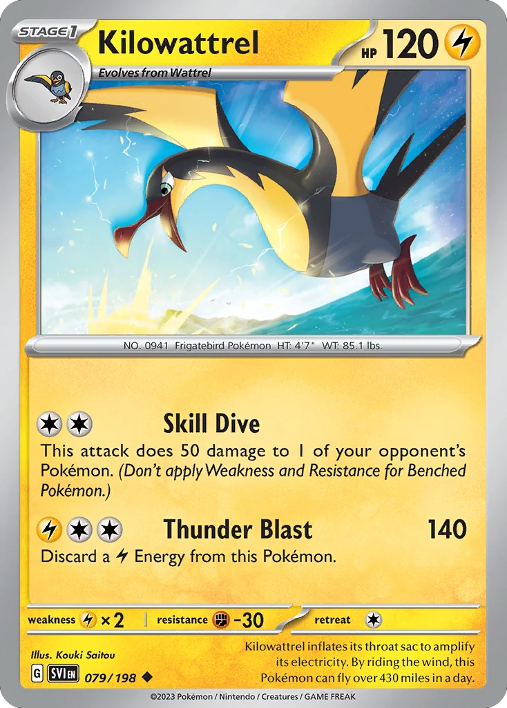 Kilowattrel Pokemon card