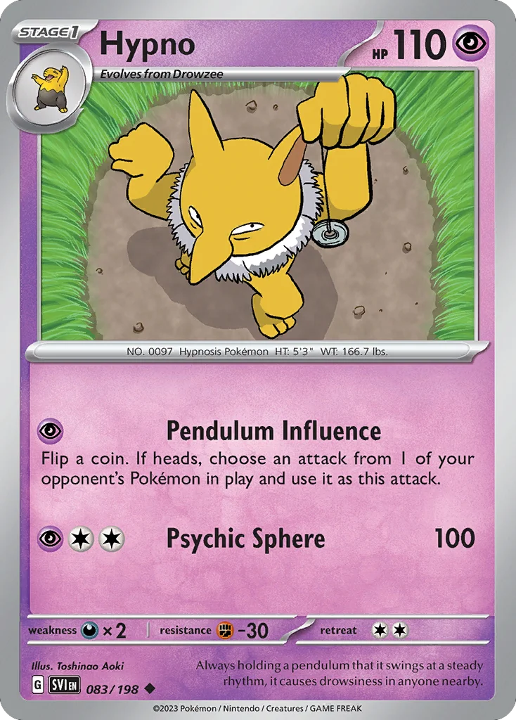 Hypno Pokemon card