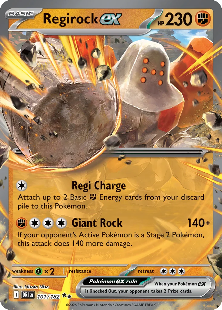 Regirock ex Pokemon card