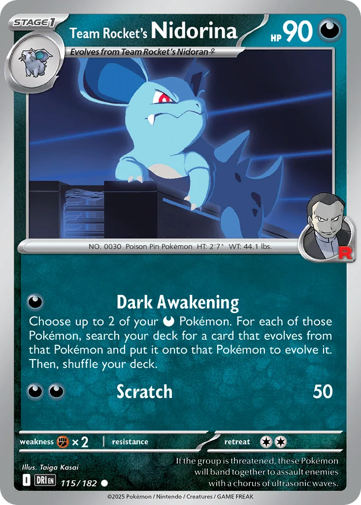 Team Rocket's Nidorina Pokemon card