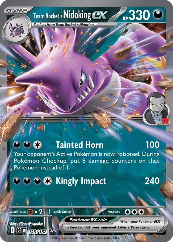 Team Rocket's Nidoking ex Pokemon card
