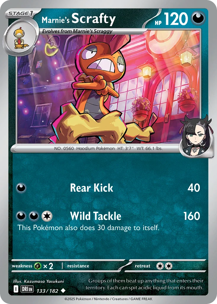 Marnie's Scrafty Pokemon card