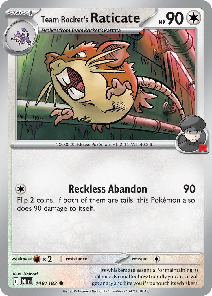 Team Rocket's Raticate Pokemon card