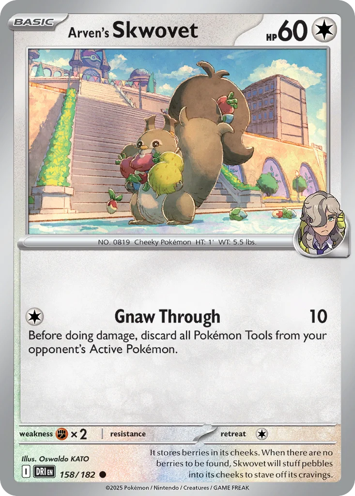 Arven's Skwovet Pokemon card