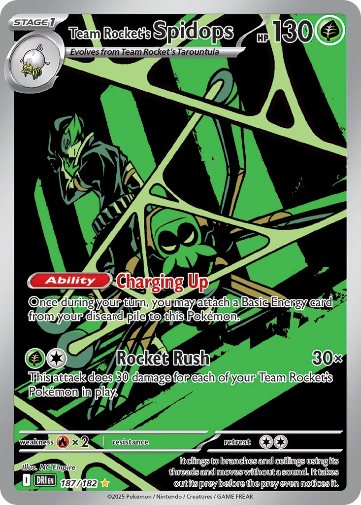 Team Rocket's Spidops Pokemon card