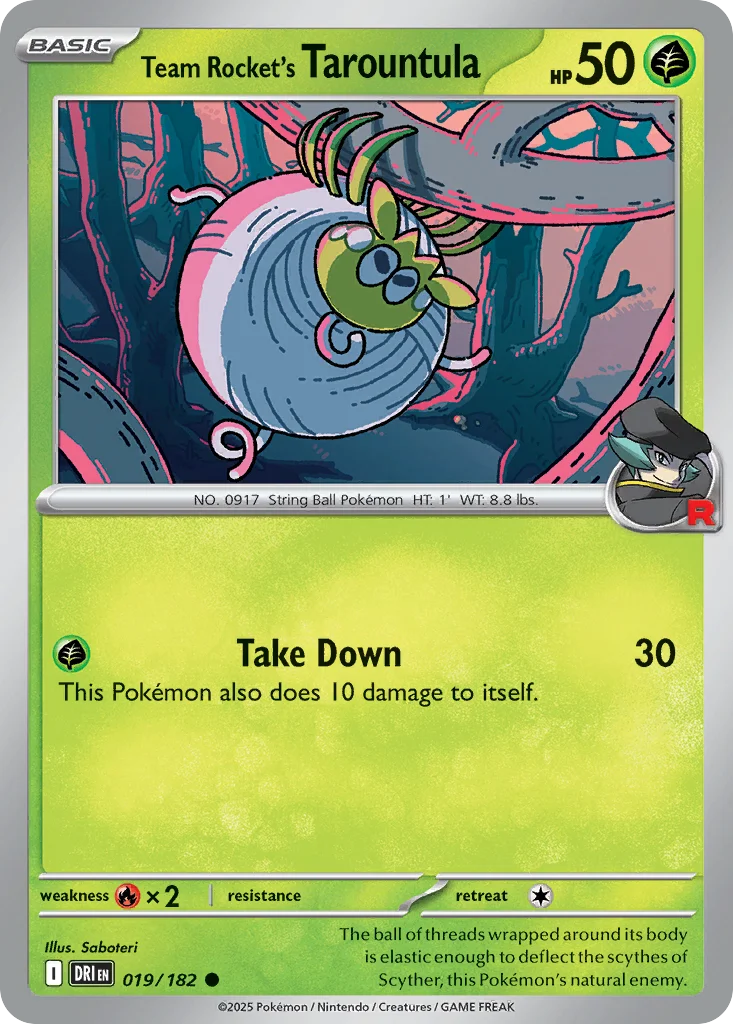 Team Rocket's Tarountula Pokemon card