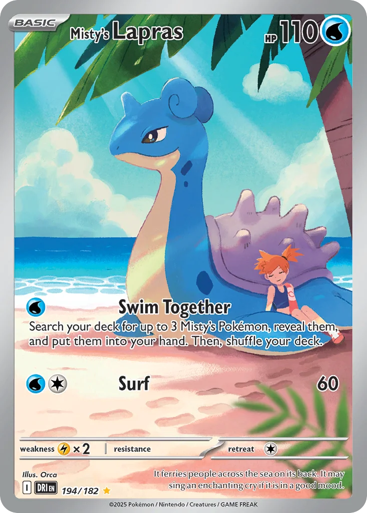 Misty's Lapras Pokemon card