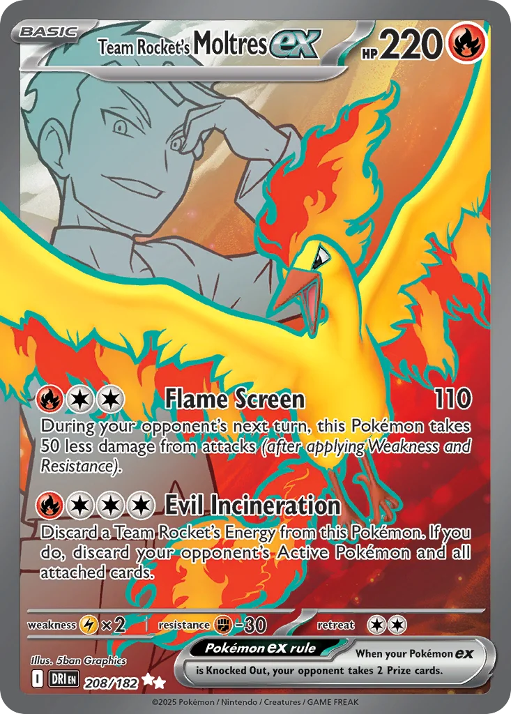 Team Rocket's Moltres ex Pokemon card