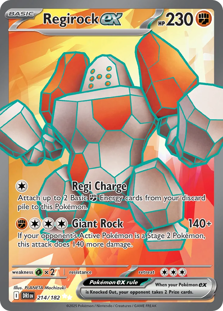Regirock ex Pokemon card