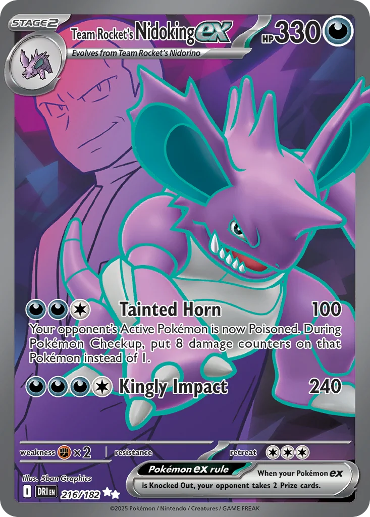 Team Rocket's Nidoking ex Pokemon card