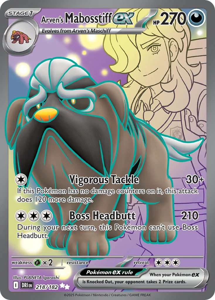 Arven's Mabosstiff ex Pokemon card