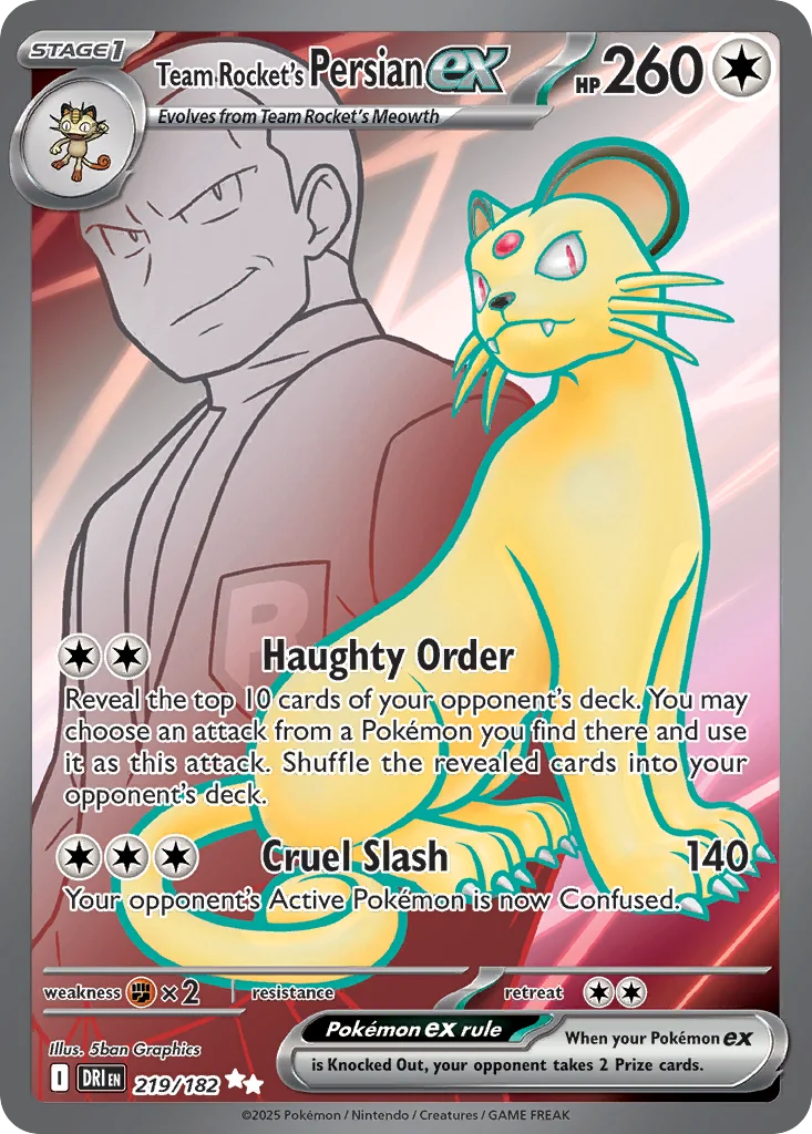 Team Rocket's Persian ex Pokemon card
