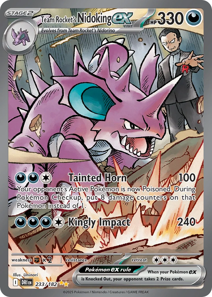 Team Rocket's Nidoking ex Pokemon card
