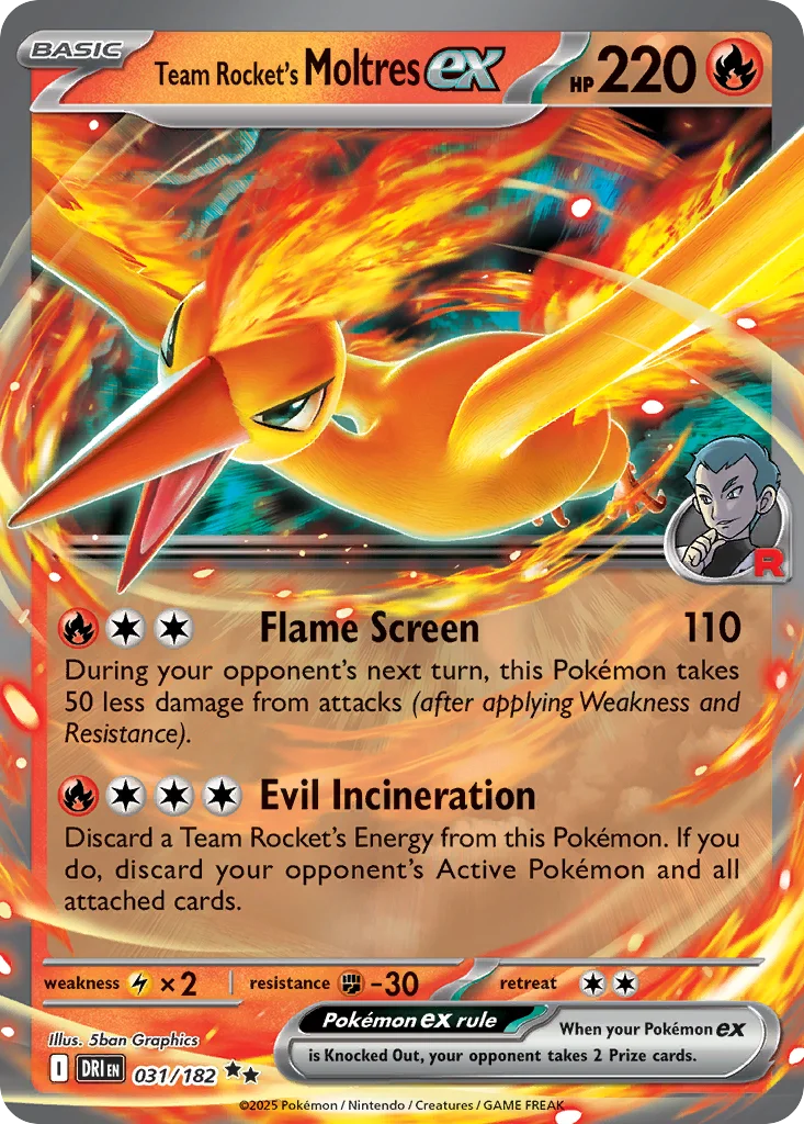 Team Rocket's Moltres ex Pokemon card
