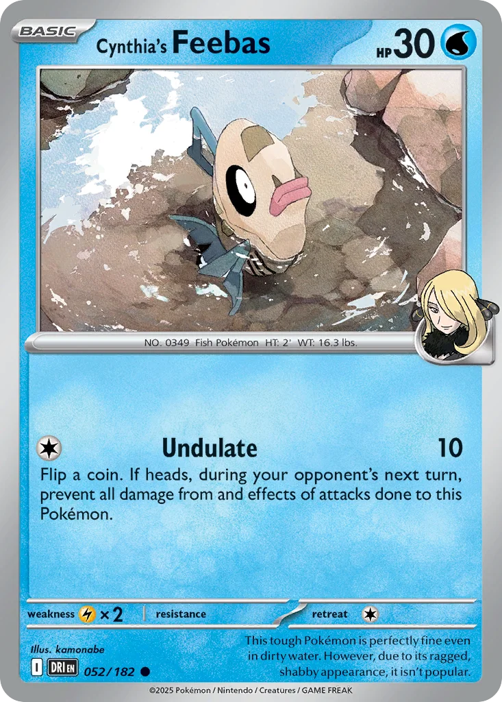 Cynthia's Feebas Pokemon card