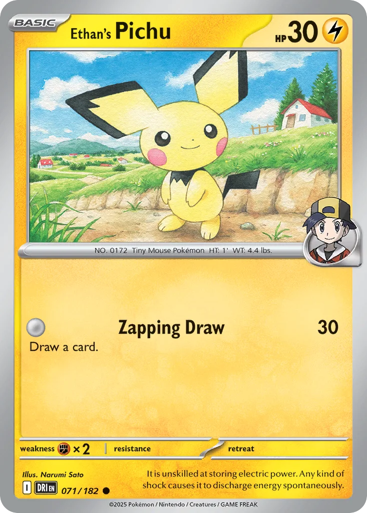 Ethan's Pichu Pokemon card