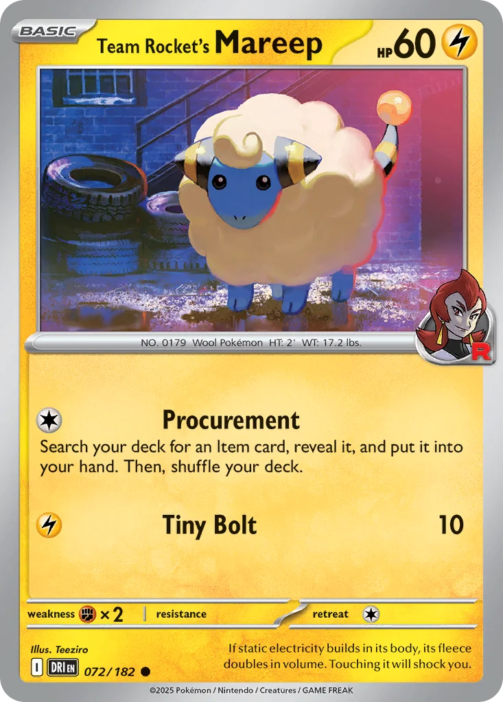 Team Rocket's Mareep Pokemon card