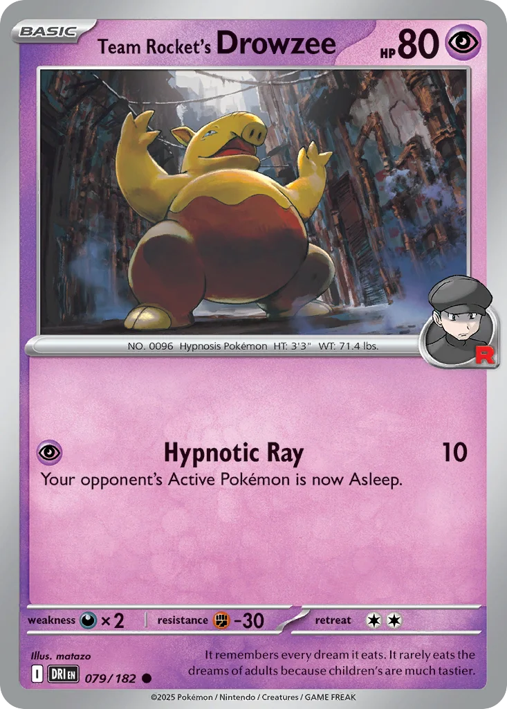 Team Rocket's Drowzee Pokemon card