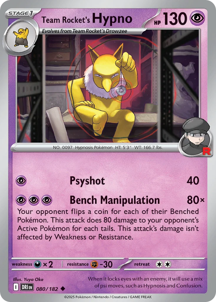 Team Rocket's Hypno Pokemon card
