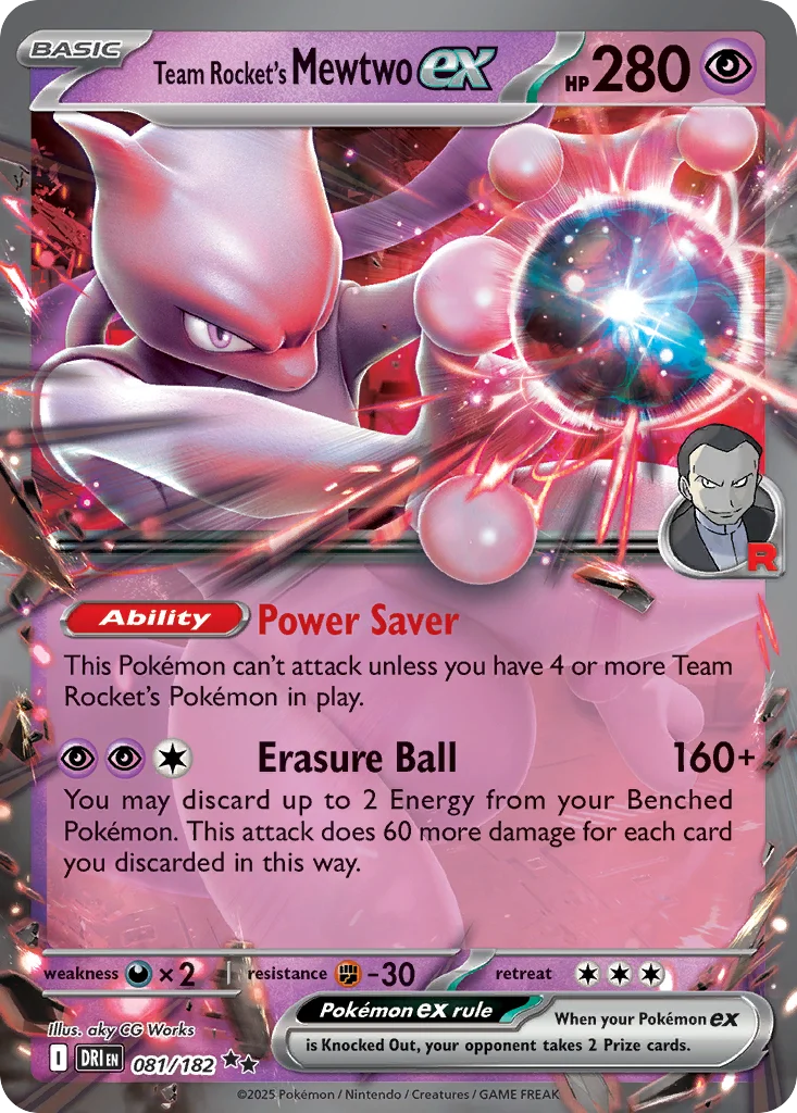 Team Rocket's Mewtwo ex Pokemon card