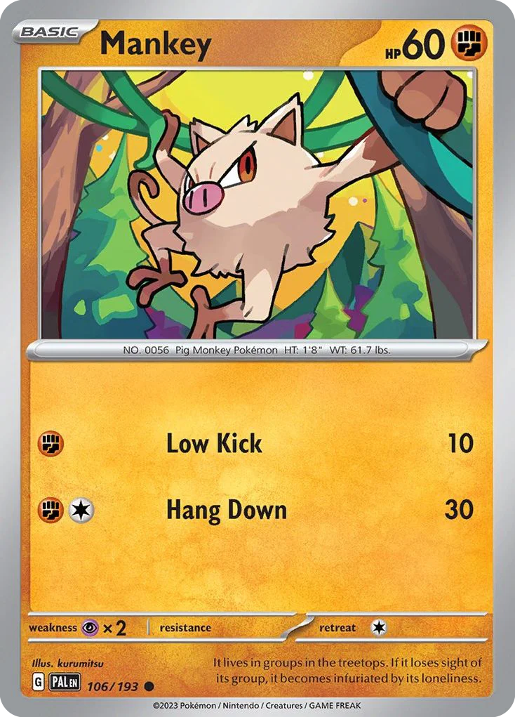 Mankey Pokemon card