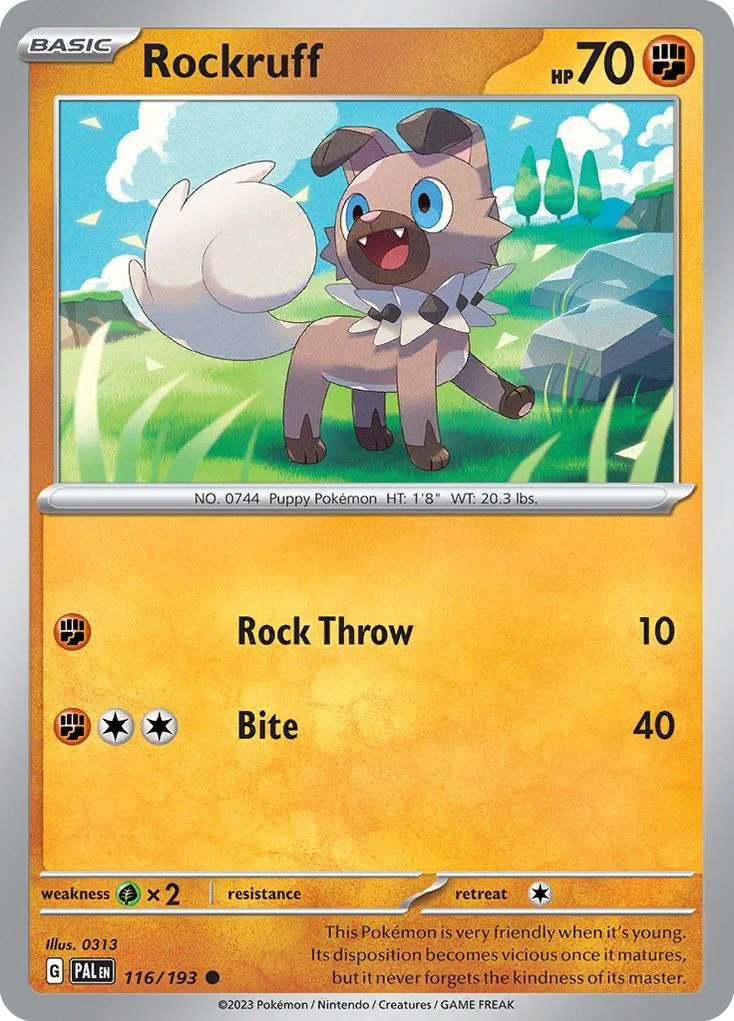 Rockruff Pokemon card