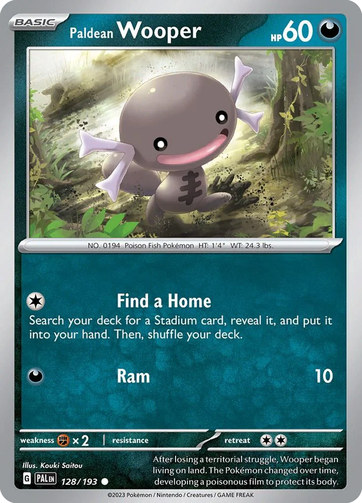 Paldean Wooper Pokemon card