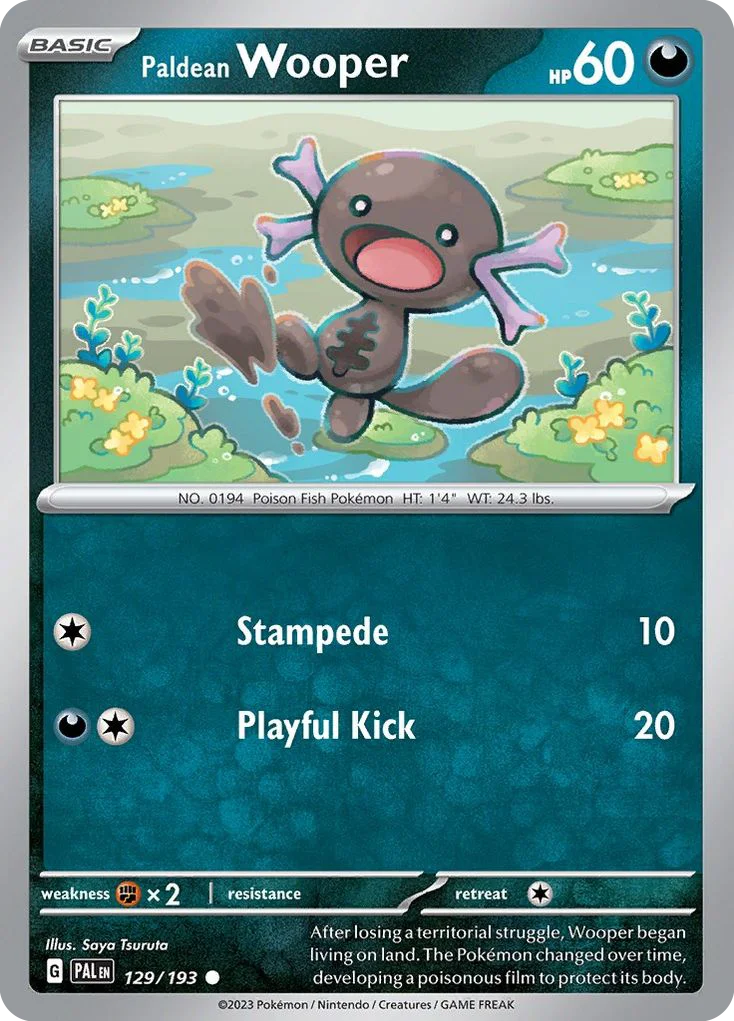 Paldean Wooper Pokemon card