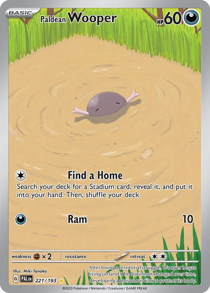 Paldean Wooper Pokemon card