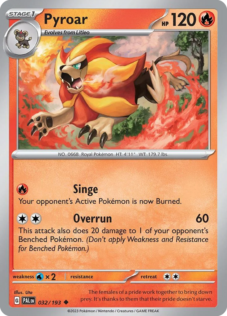 Pyroar Pokemon card