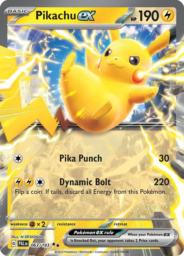 Pikachu ex Pokemon card