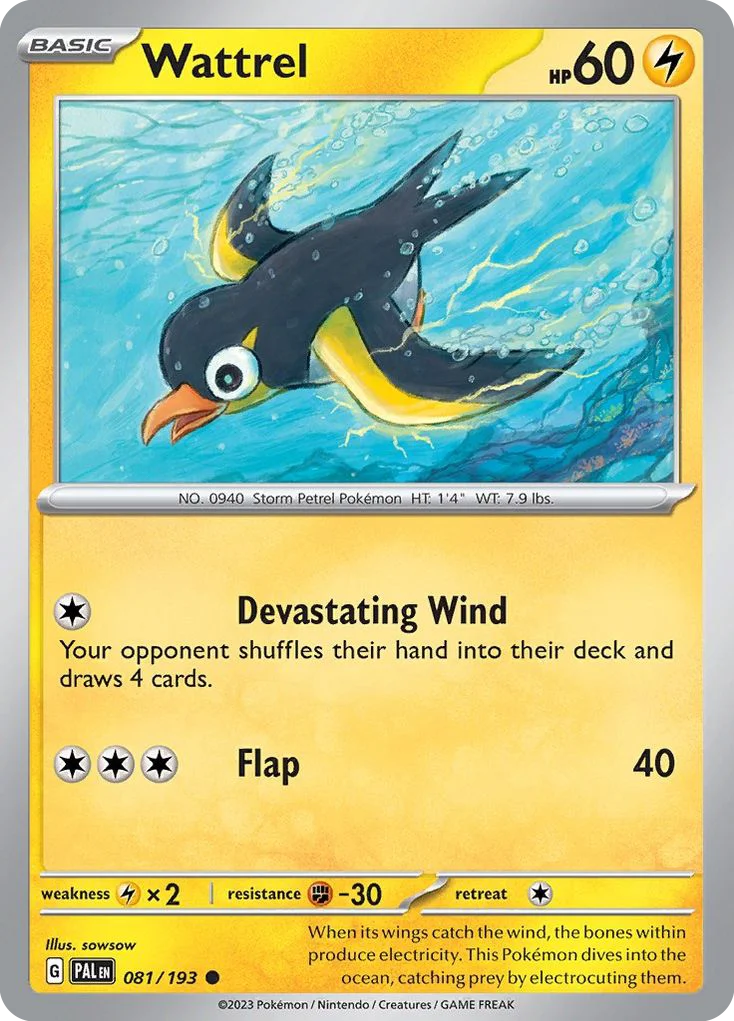 Wattrel Pokemon card
