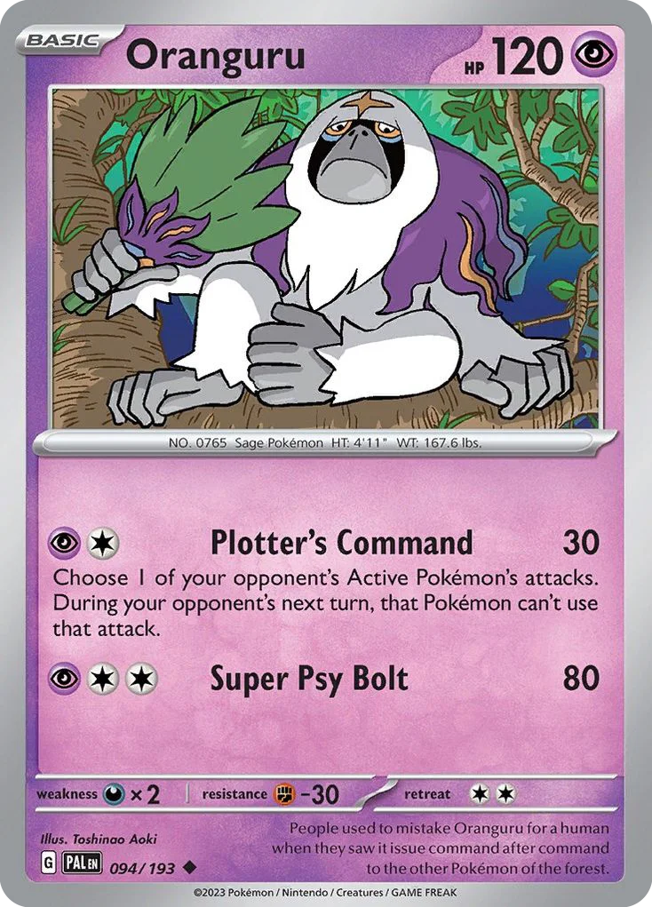 Oranguru Pokemon card