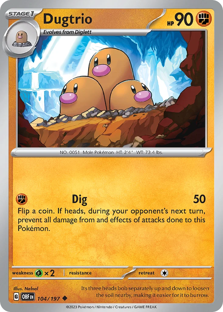 Dugtrio Pokemon card