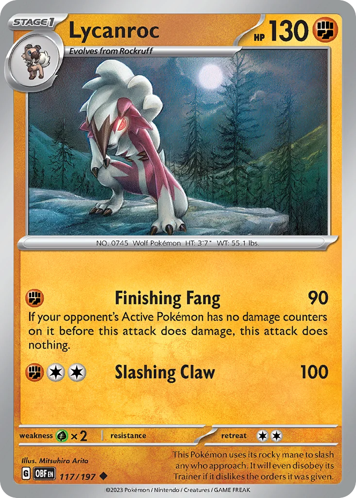 Lycanroc Pokemon card