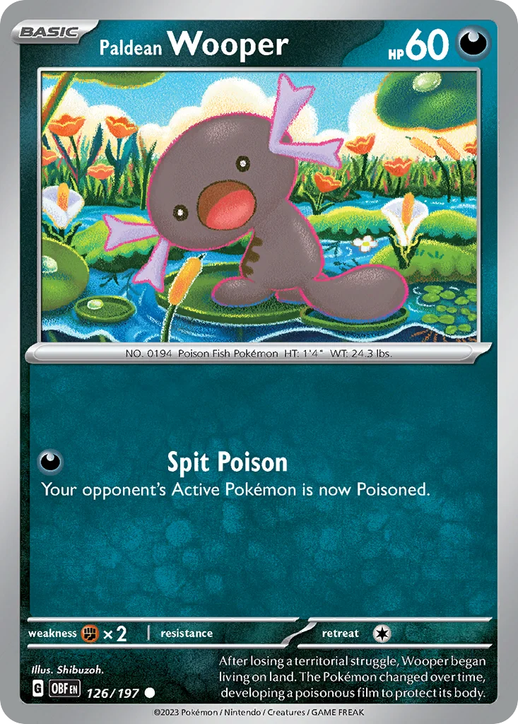 Paldean Wooper Pokemon card