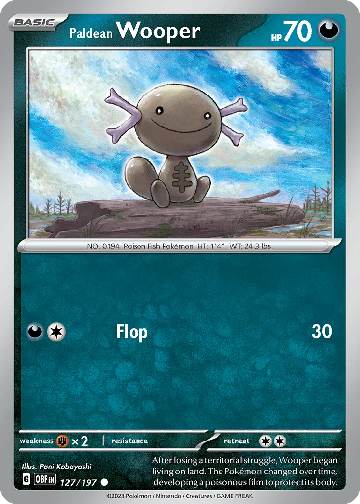 Paldean Wooper Pokemon card