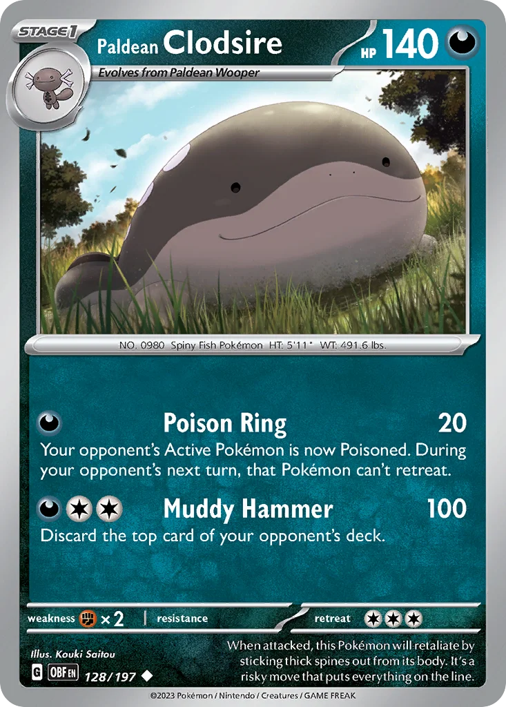 Paldean Clodsire Pokemon card