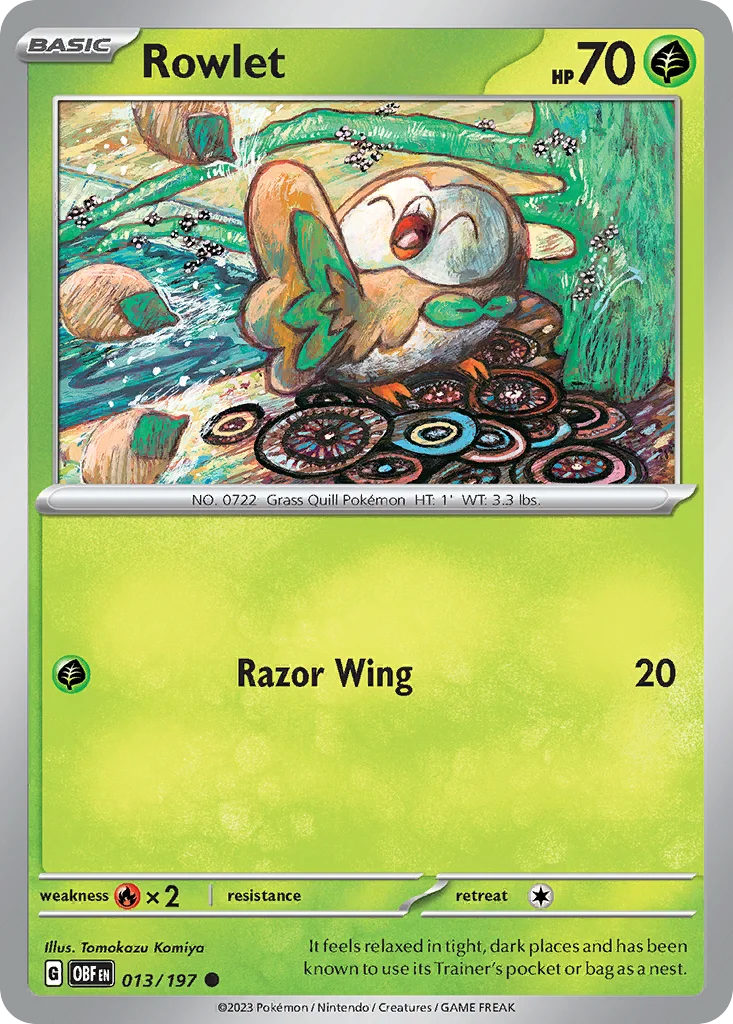 Rowlet Pokemon card