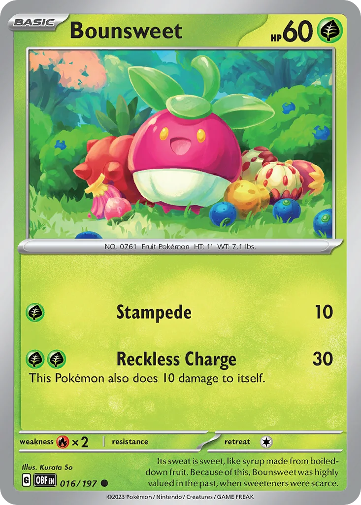 Bounsweet Pokemon card