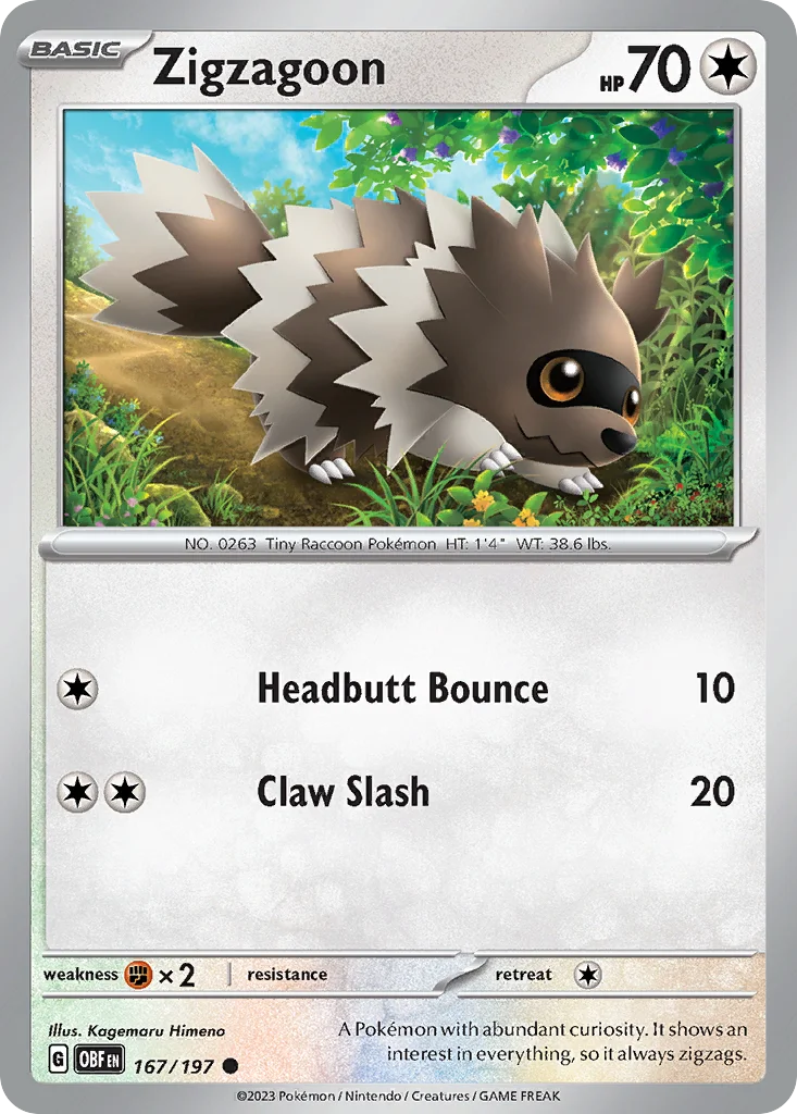 Zigzagoon Pokemon card
