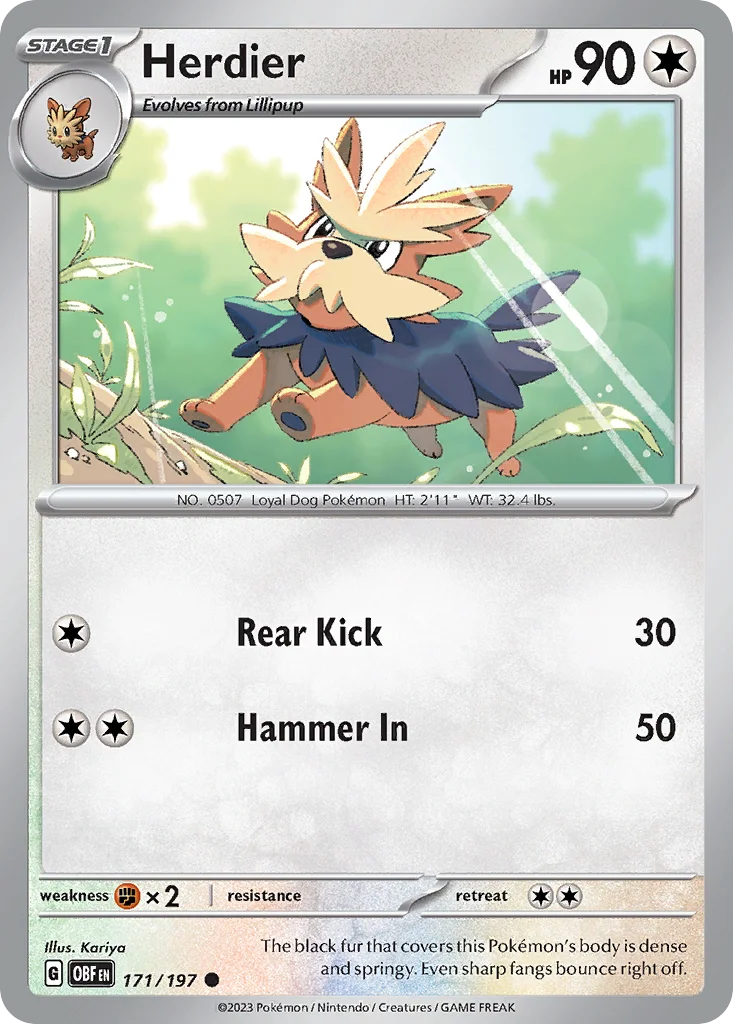 Herdier Pokemon card
