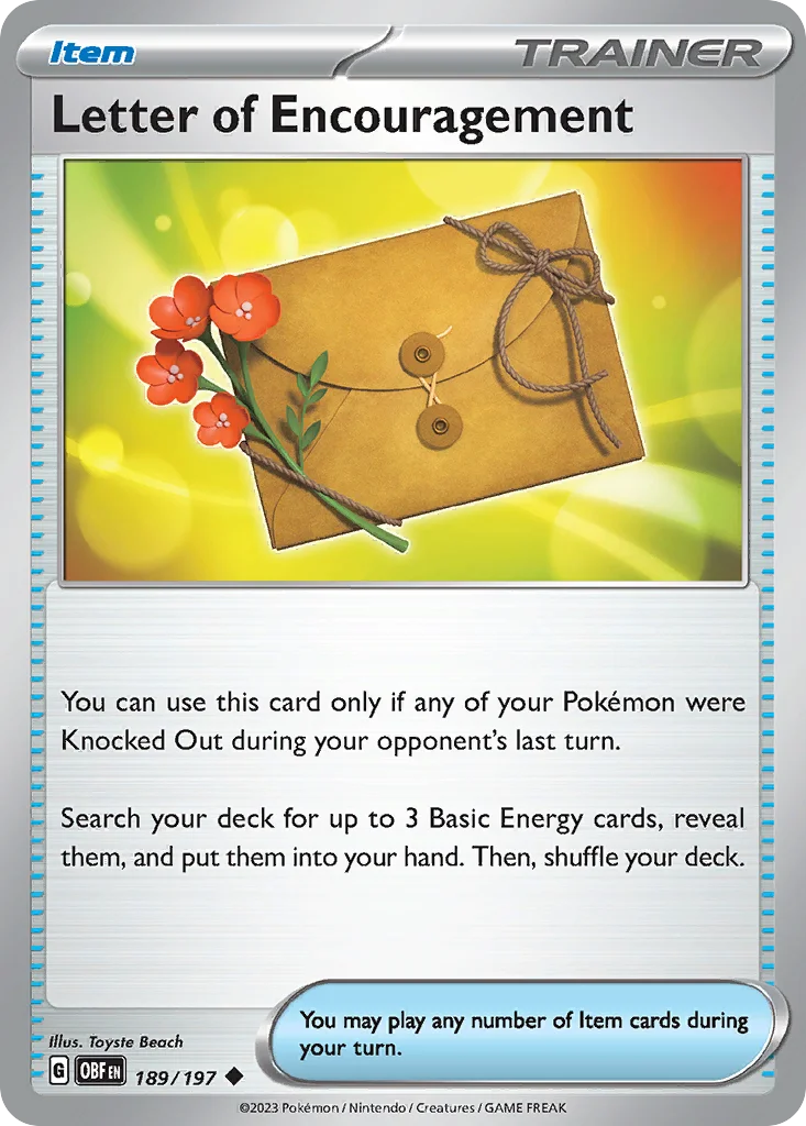 Letter of Encouragement Pokemon card