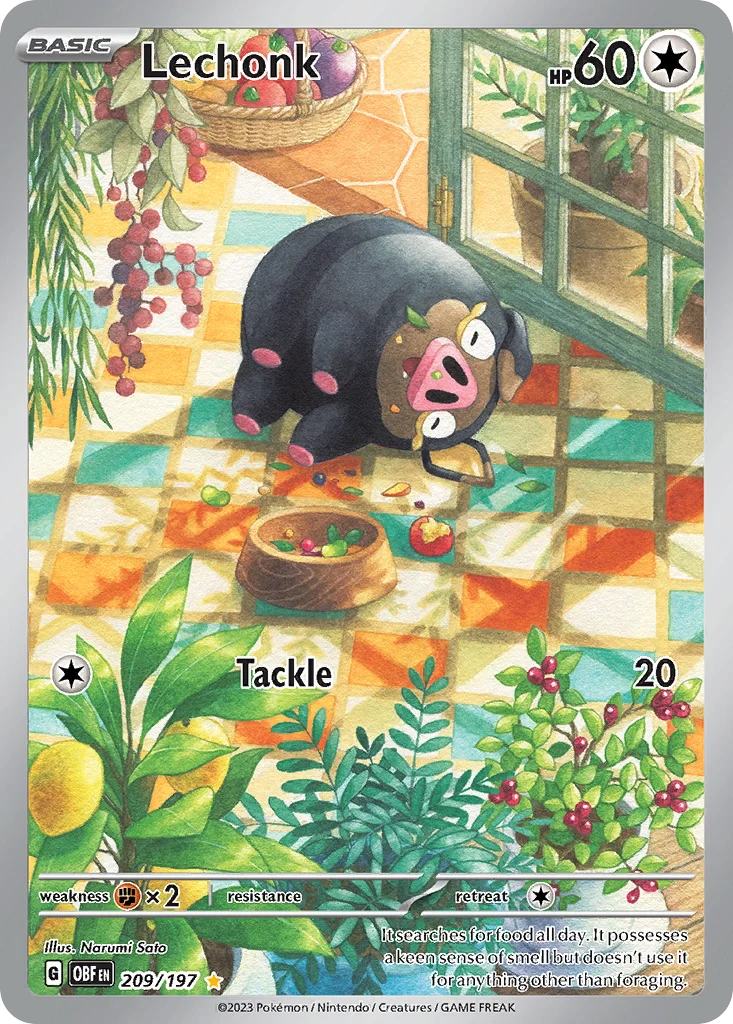 Lechonk Pokemon card