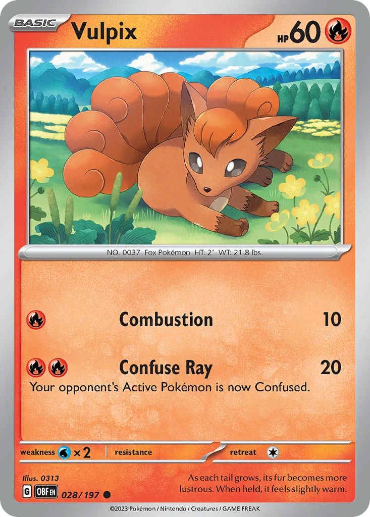 Vulpix Pokemon card
