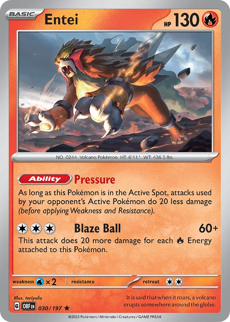 Entei Pokemon card