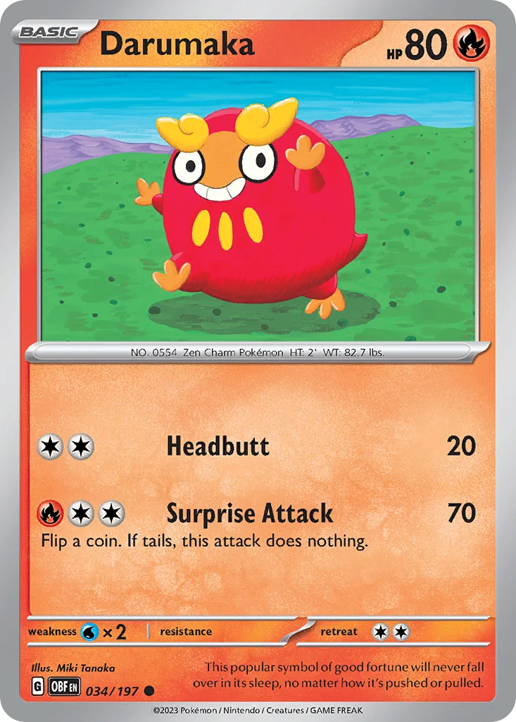 Darumaka Pokemon card