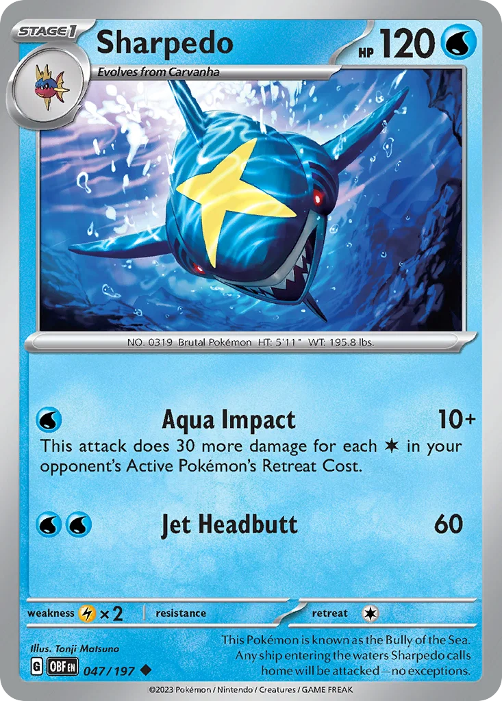 Sharpedo Pokemon card