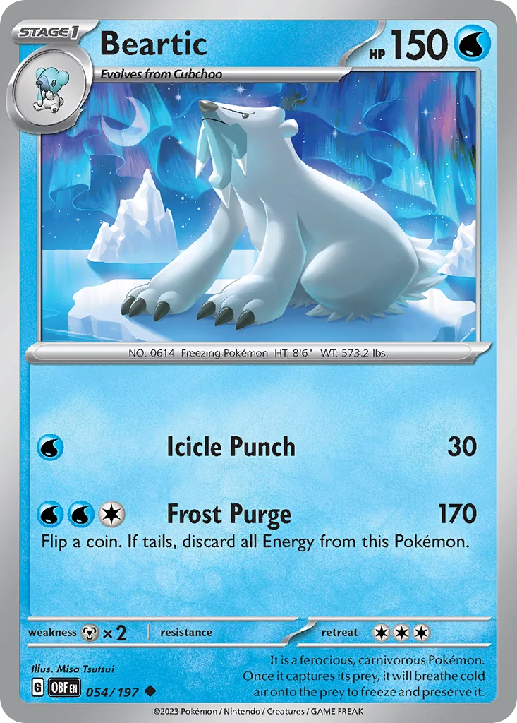 Beartic Pokemon card