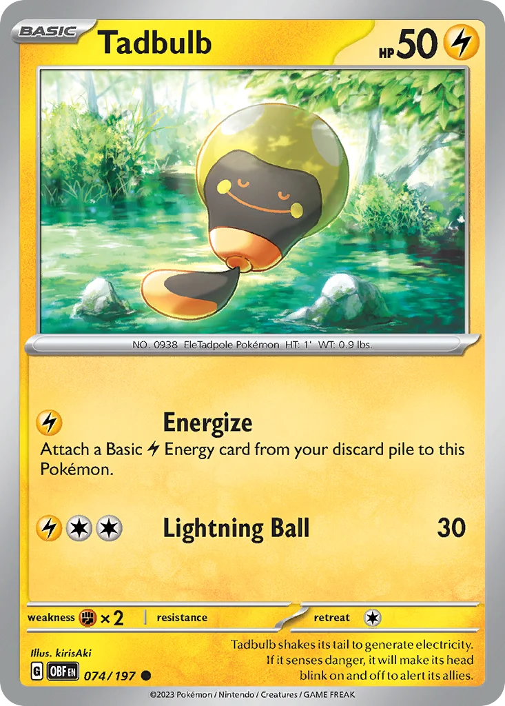 Tadbulb Pokemon card